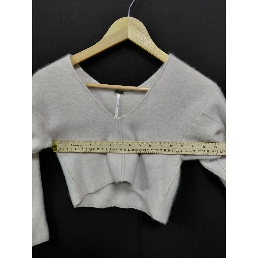 Free People 100% Cashmere Beige Pullover Lightweight Sweater Women Size XS